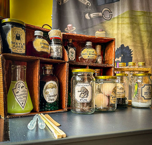 The Fictional Scientist's Potions cabinet